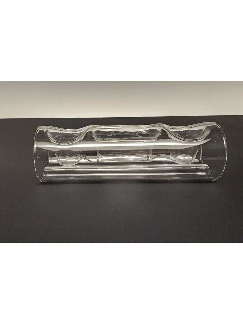 Mid Century Modern Clear Art Glass Table Centerpiece Candle Holder Scandinavian